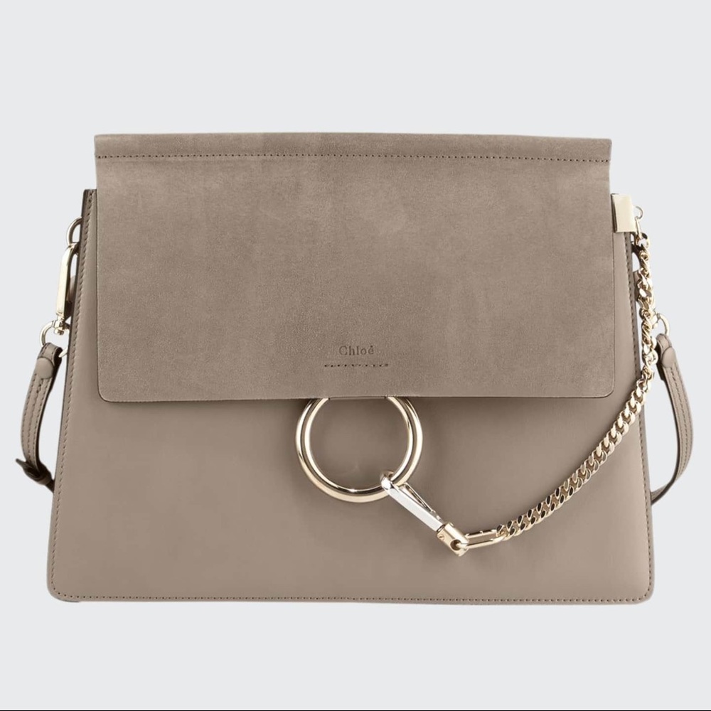 Chloe Medium Faye Motty Gray Handbag